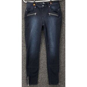 Paige Jeans Women Size 29 JILL ZIP  Cassidy Whiskers Fade Black Pants